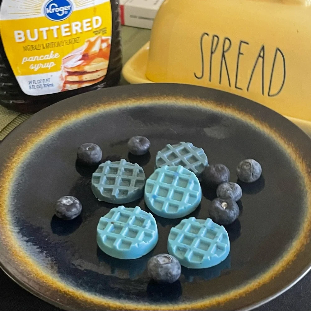 New VintageBitch Gifts - Handmade Organic Blueberry Waffle Mini Soaps 5 Pcs